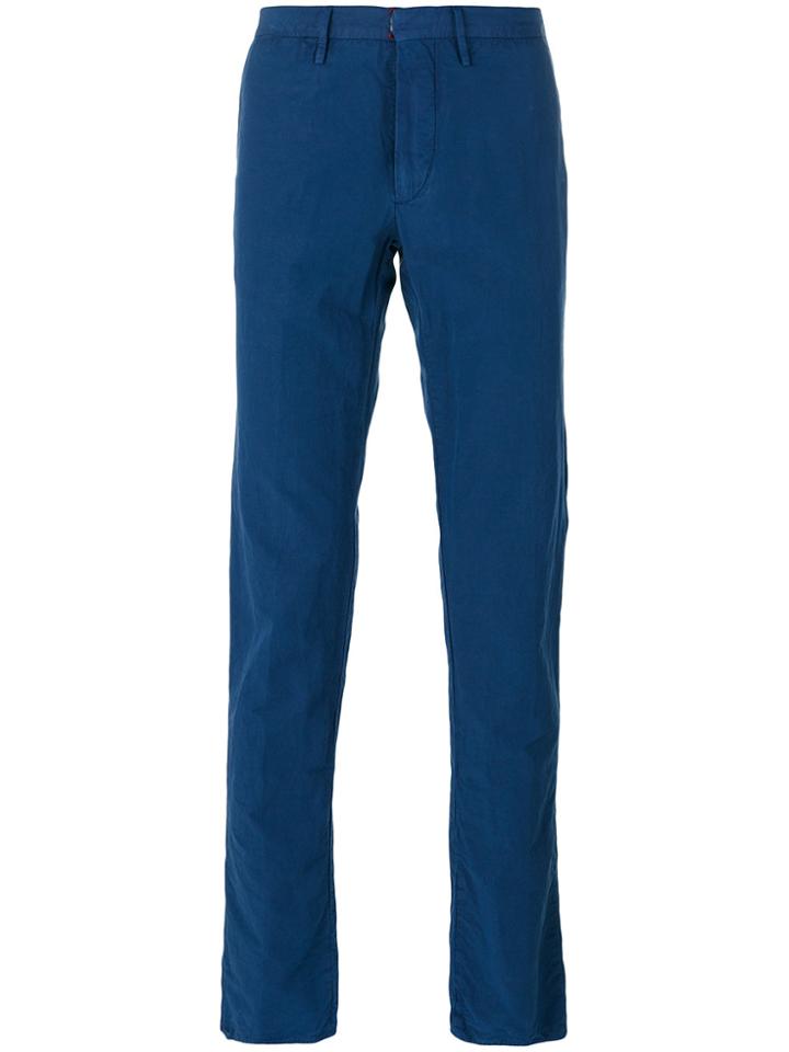 Incotex Plain Chinos - Blue