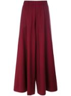 Erika Cavallini - Palazzo Pants - Women - Spandex/elastane/virgin Wool - 40, Red, Spandex/elastane/virgin Wool