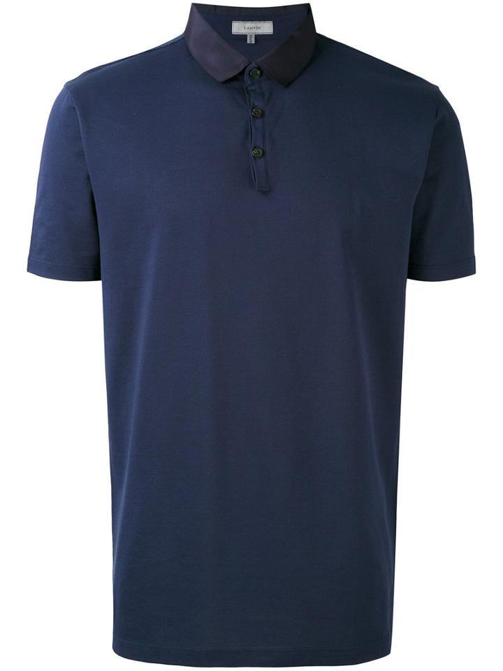 Lanvin - Silky Polo Shirt - Men - Cotton/spandex/elastane/viscose - Xl, Blue, Cotton/spandex/elastane/viscose