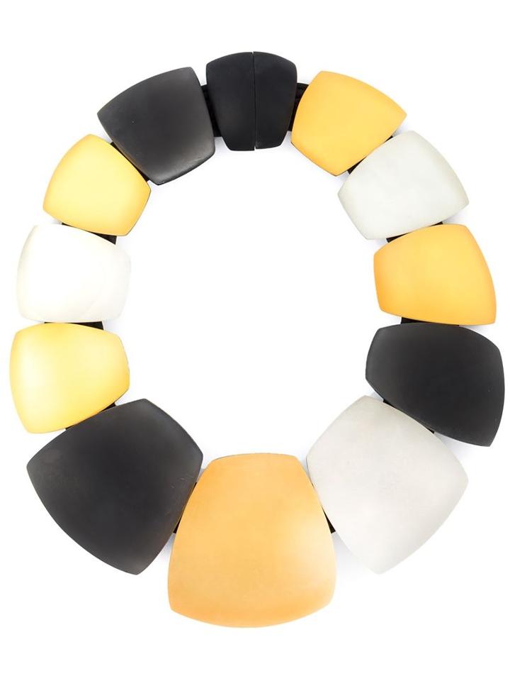 Monies Oversized Stones Necklace, Women's, Black, Polyester