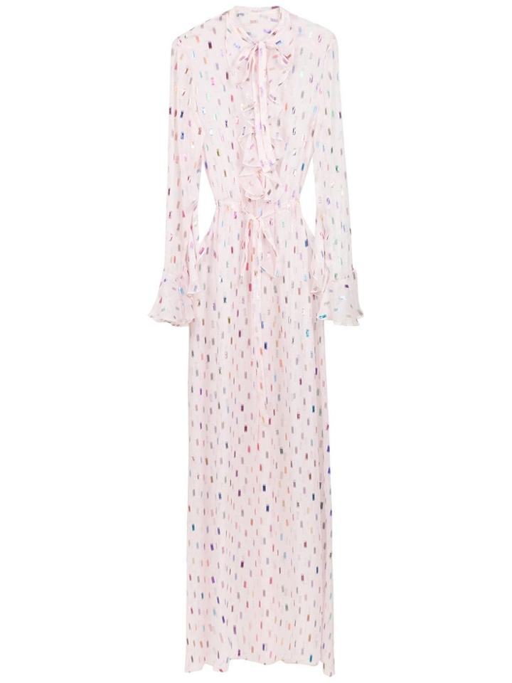Reinaldo Lourenço Long Sleeved Silk Dress - Pink & Purple