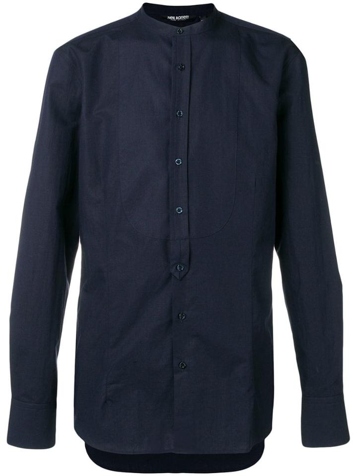 Neil Barrett Mandarin Collar Shirt - Blue