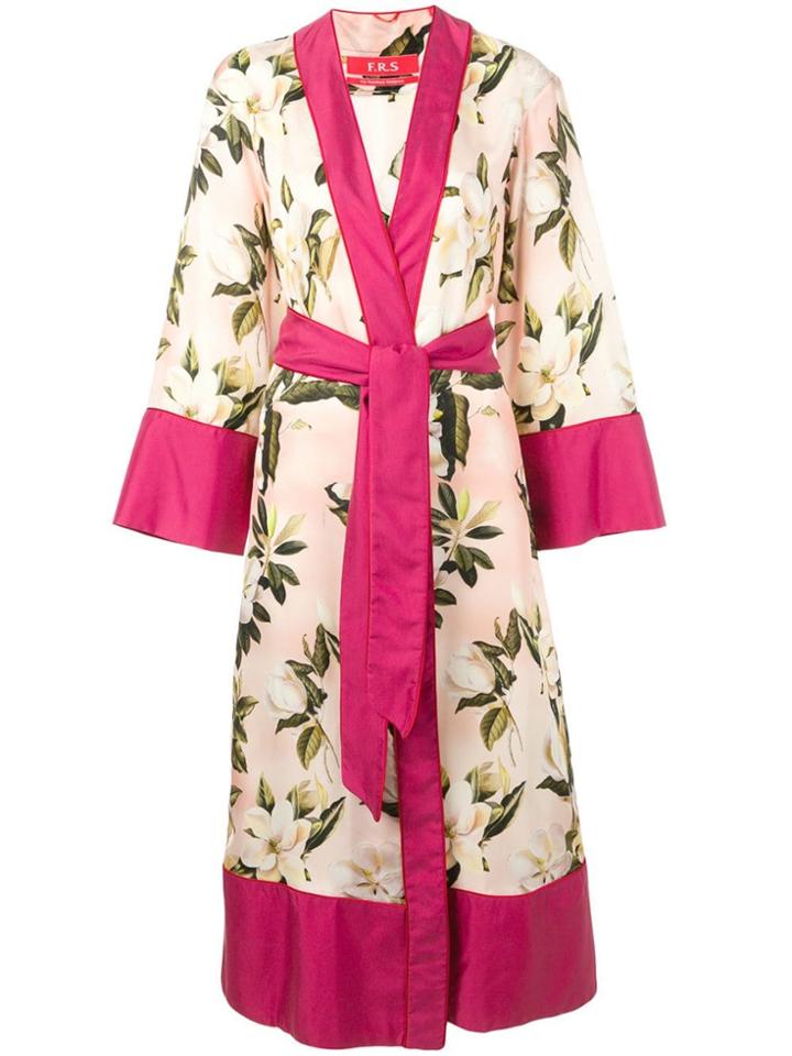 F.r.s For Restless Sleepers Floral Print Robe Coat - Pink
