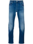 Stone Island Distressed Jeans, Men's, Size: 34, Blue, Cotton/polyester/spandex/elastane