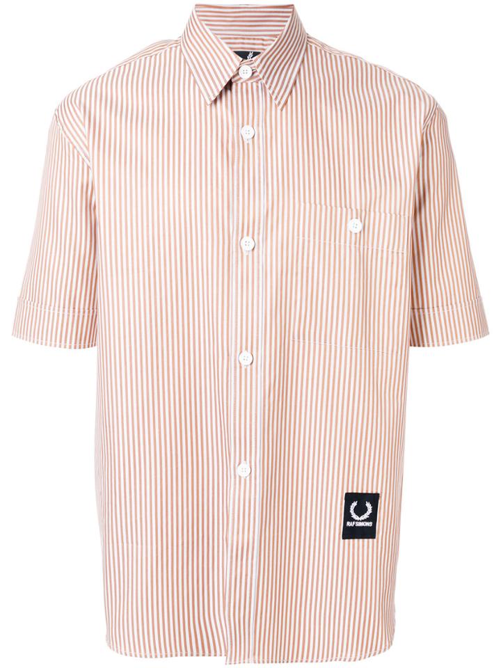 Raf Simons X Fred Perry Striped Boxy Shirt - Yellow & Orange
