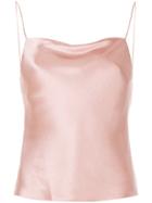 Alice+olivia Satin Cowl Neck Cami Top - Nude & Neutrals
