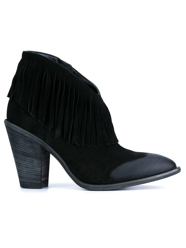 Giuseppe Zanotti Design Allison Fringed Boots, Women's, Size: 39, Black, Leather/suede