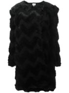 Armani Collezioni 'eco Fur' Coat, Women's, Size: 40, Black, Modacrylic/acrylic/polyester/spandex/elastane