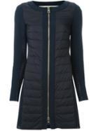 Herno Padded Panel Zipped Coat, Women's, Size: 40, Blue, Polyamide/polyester/spandex/elastane