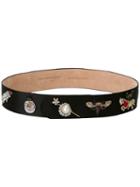 Alexander Mcqueen 'obsession' Belt, Women's, Size: 65, Black, Silk/viscose