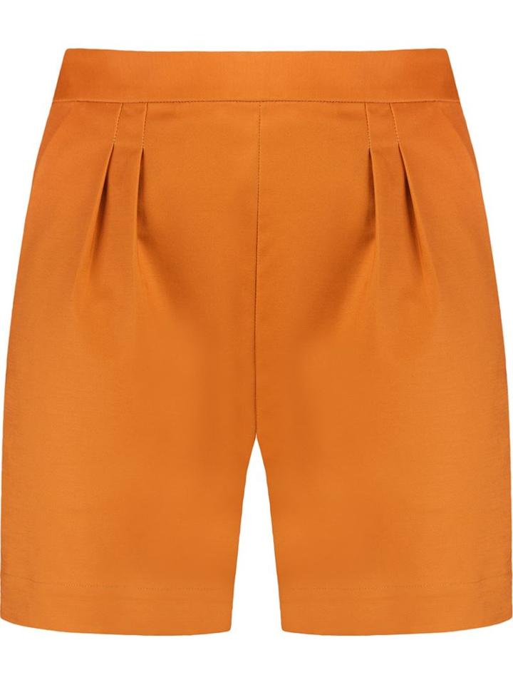 Andrea Marques Pleat Detail High Waisted Short, Women's, Size: 42, Yellow/orange, Cotton