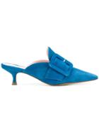 Anna F. Pointed Toe Mules - Blue
