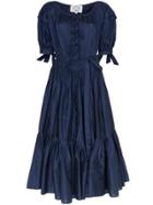 Evi Grintela Franca Puff Sleeve Tiered Dress - Blue
