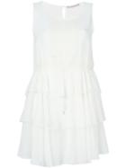 Ermanno Scervino Lace Detail Ruffle Dress, Women's, Size: 40, White, Silk