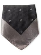 Alexander Mcqueen Skull And Dot Embroidered Pocket Scarf, Men's, Black, Silk