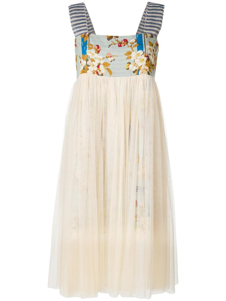 Semicouture Tulle Skirt Dress - Nude & Neutrals