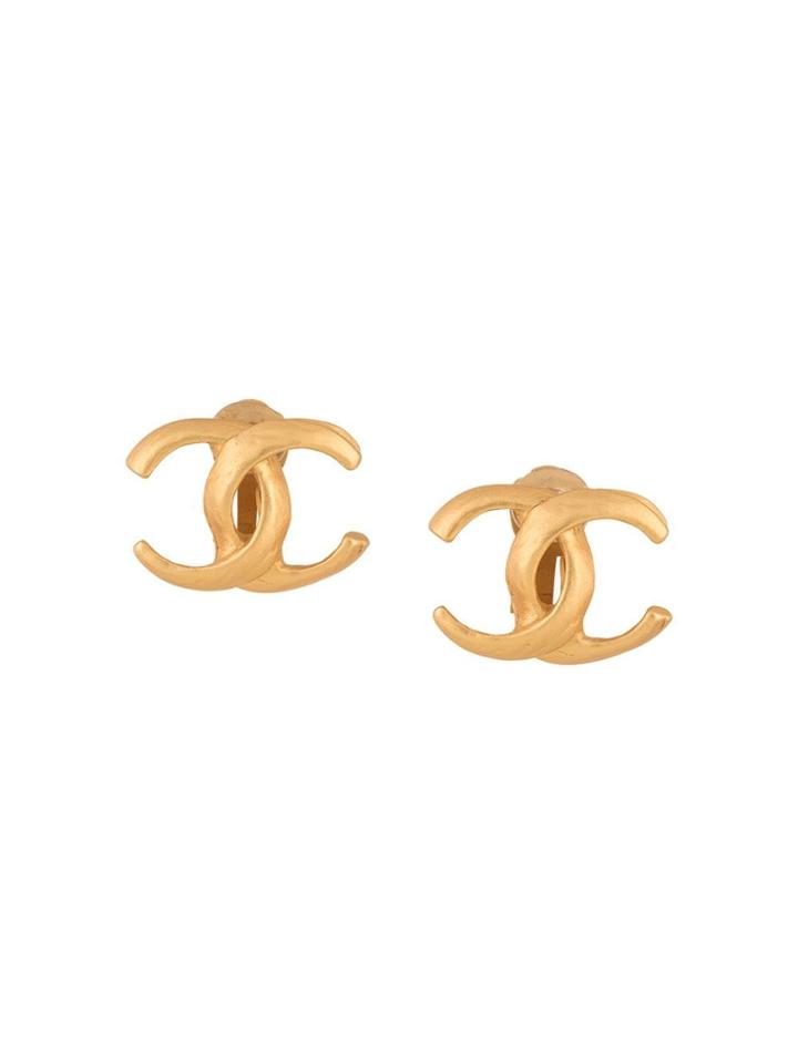 Chanel Vintage Cc Logo Earring - Gold