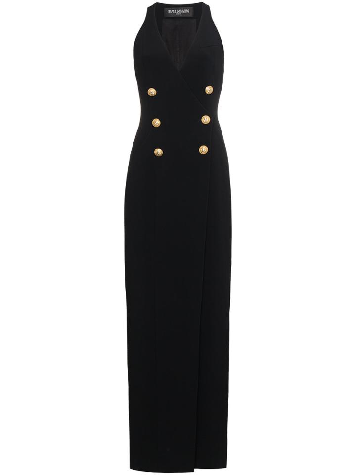 Balmain Sleeveless Halter Neck Gown - Black