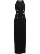 Balmain Sleeveless Halter Neck Gown - Black