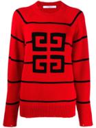Givenchy Contrast Logo Jumper - Red