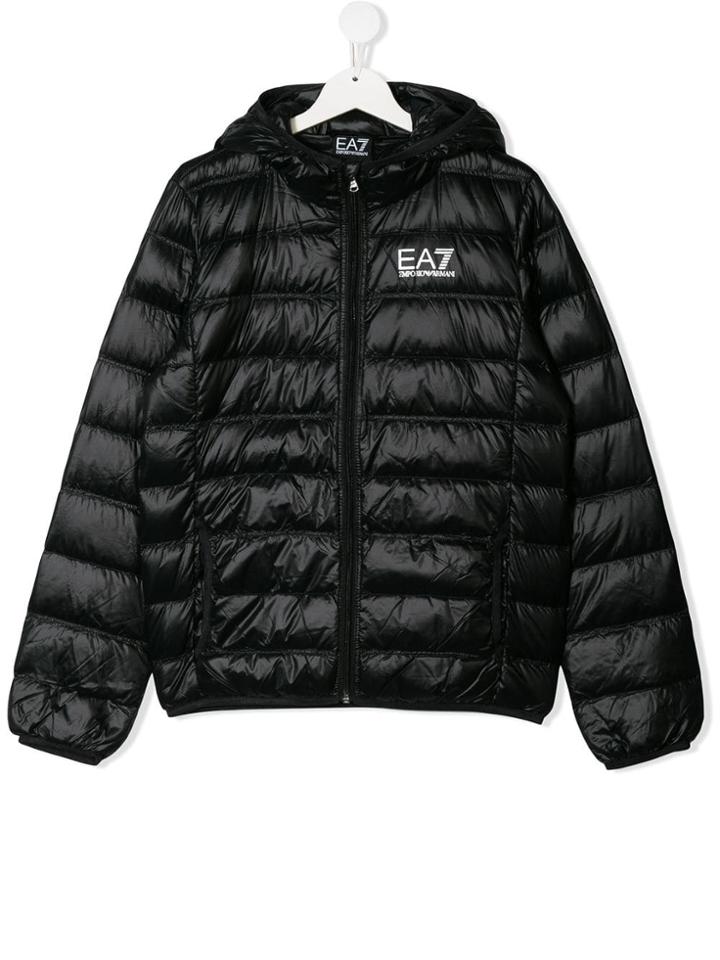 Emporio Armani Kids Teen Hooded Puffer Jacket - Black