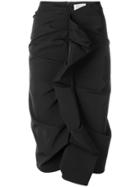 Maison Margiela Ruffled Pencil Skirt - Black