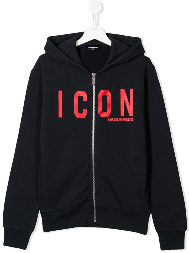 Dsquared2 Kids Logo Hoodie Jacket - Blue