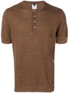 Mc Lauren Henley Button T-shirt - Brown
