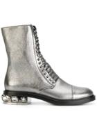 Casadei Crystal-embellished City Rock Boots - Metallic