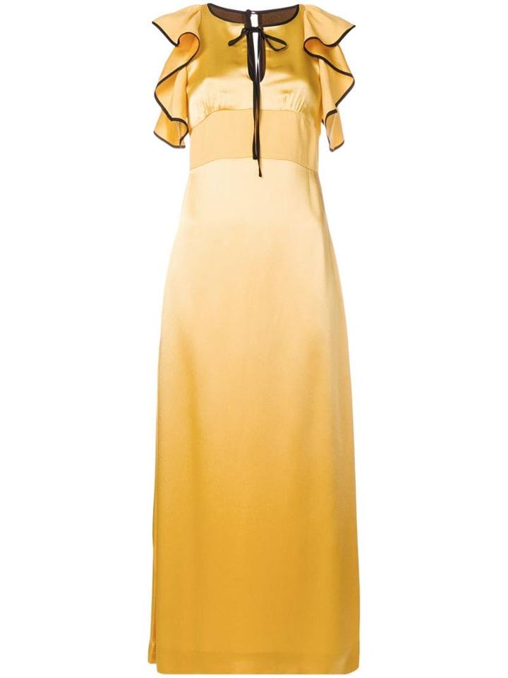 Alexa Chung Ruffle Detail Long Dress - Yellow