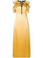 Alexa Chung Ruffle Detail Long Dress - Yellow