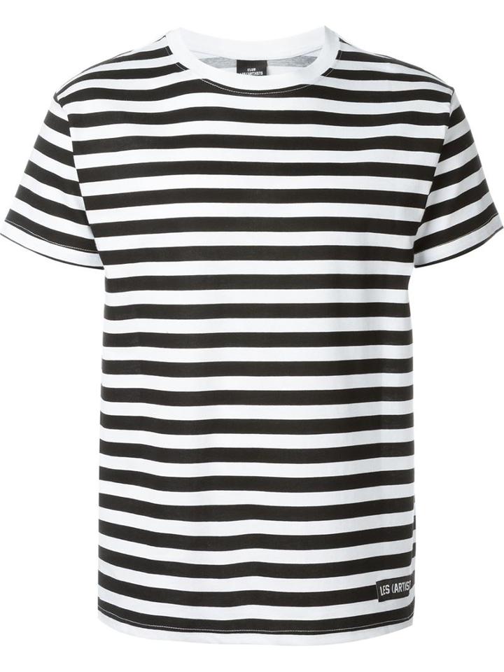 Les (art)ists Striped T-shirt, Men's, Size: Xs, Black, Cotton