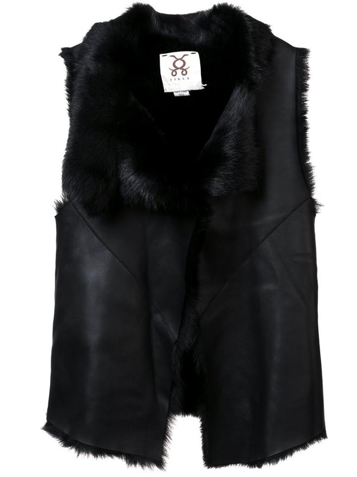 Figue 'naomi' Reversible Gilet, Women's, Size: Medium/large, Black, Sheep Skin/shearling