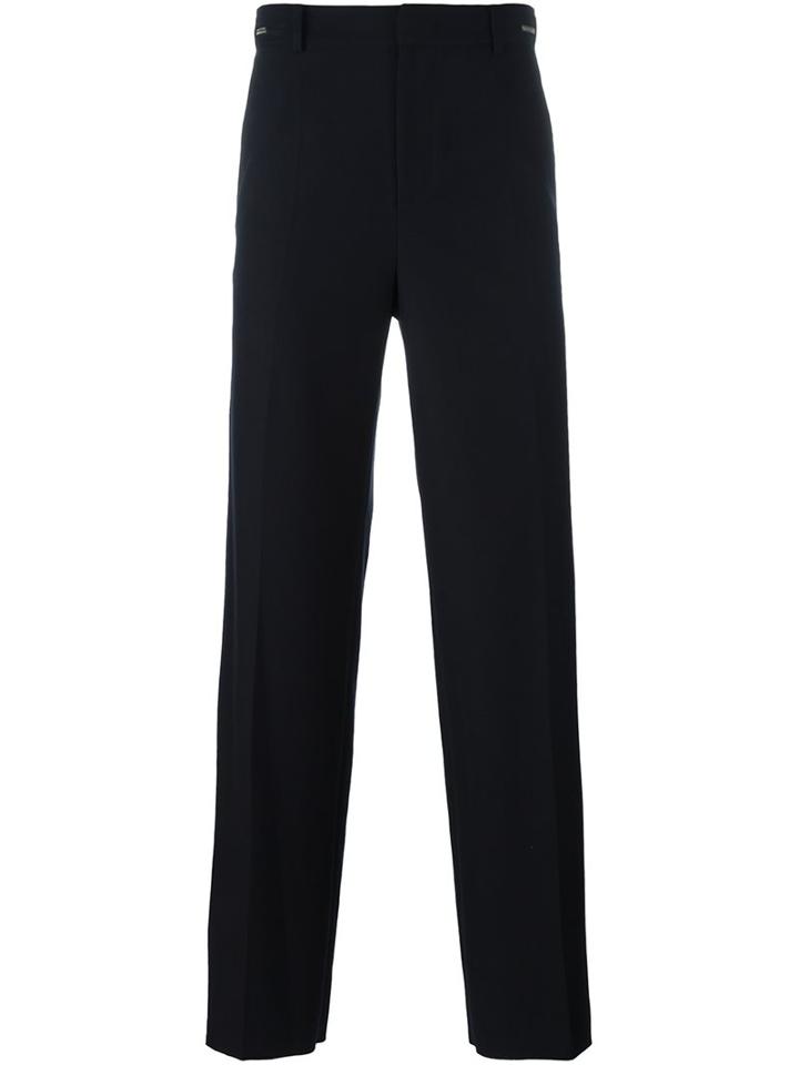 System Homme Wide Leg Trousers, Men's, Size: Large, Blue, Polyester/polyurethane/rayon/wool