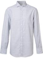 Brunello Cucinelli Cutaway Collar Checked Shirt, Men's, Size: Large, Cotton