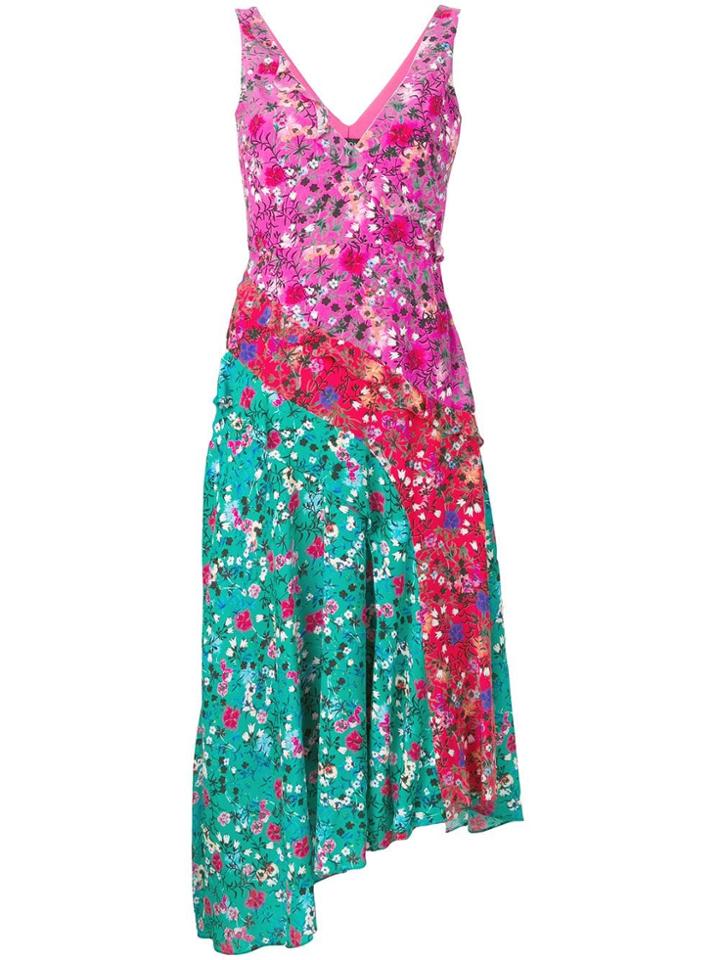 Saloni Floral Print Dress - Pink