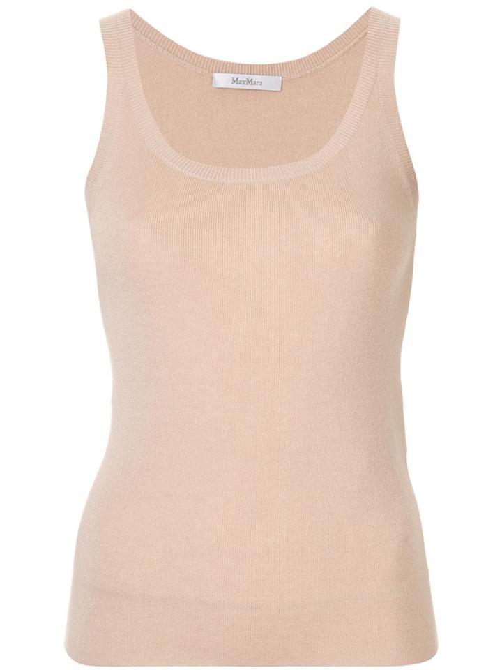 Max Mara Fine Knit Vest Top - Neutrals