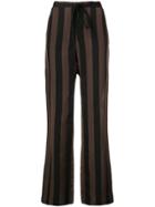Marques'almeida Striped Flared Trousers - Brown