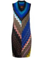 Missoni V-neck Knitted Dress - Blue