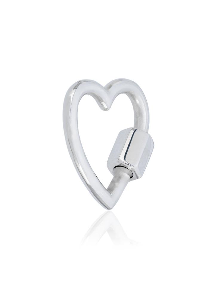 Marla Aaron Silver Baby Heart Lock - Metallic