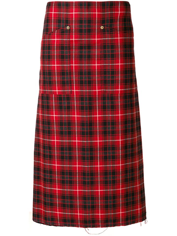 R13 Plaid Straight Skirt - Red