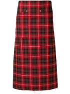 R13 Plaid Straight Skirt - Red