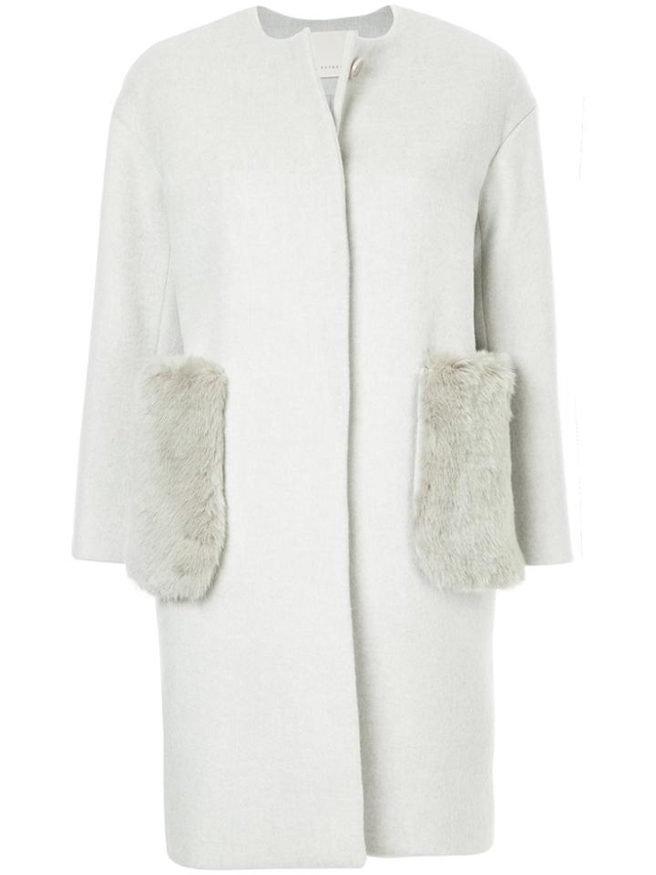 Estnation Fur Pockets Coat - Grey