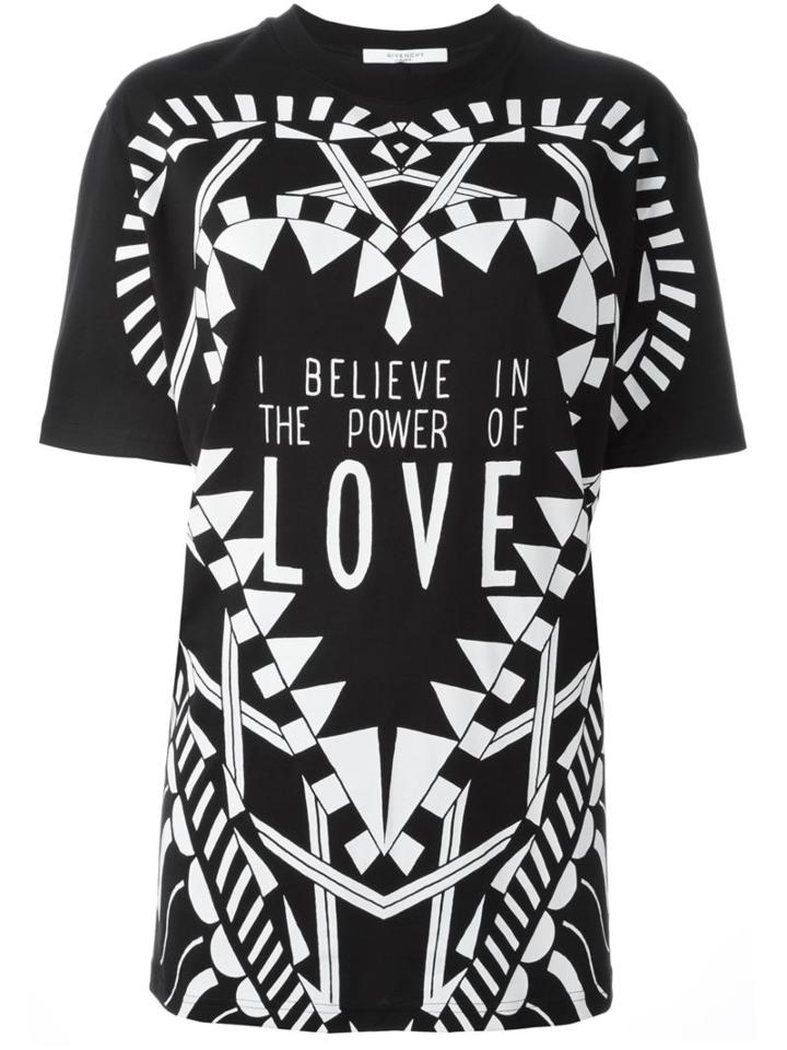 Givenchy I Believe In The Power Of Love T-shirt, Women's, Size: Large, Black, Cotton