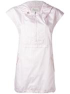 Maison Margiela Pinstripe Hooded Top, Women's, Size: 44, White, Cotton/polyamide