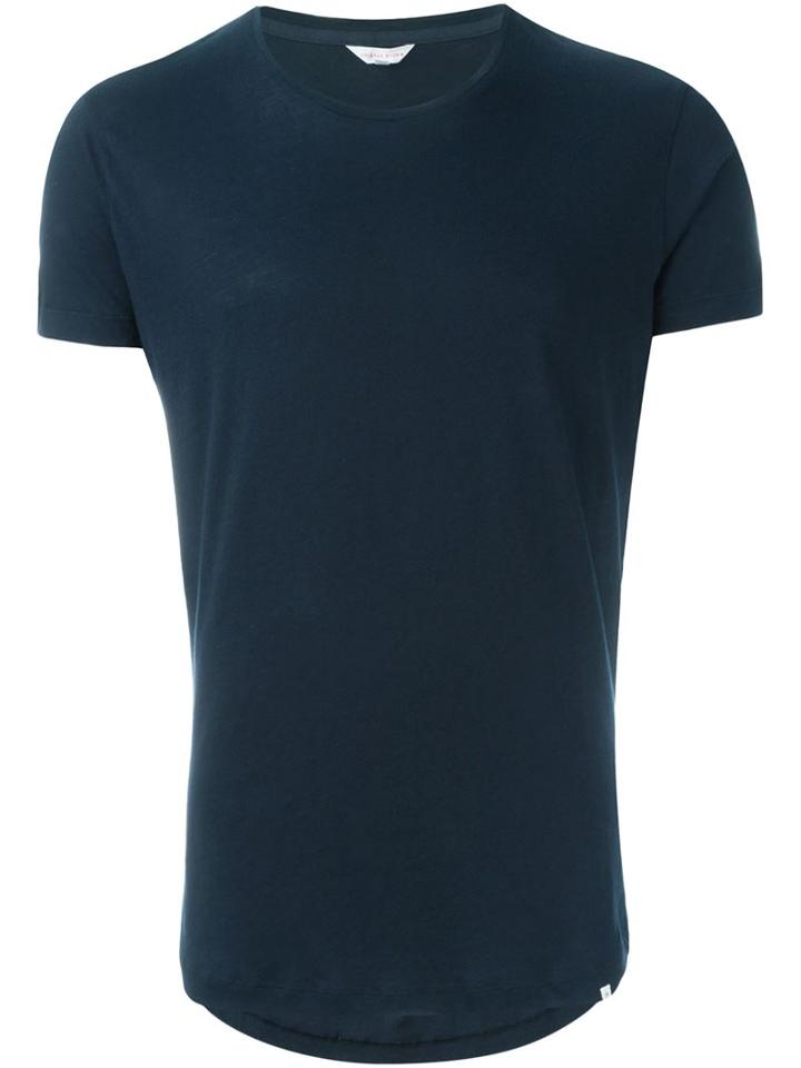 Orlebar Brown Round Neck T-shirt, Men's, Size: L, Blue, Cotton