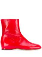 Marni Flat Ankle Boots - Red