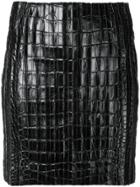 Mugler Crocodile Effect Mini Skirt - Black