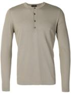Dell'oglio Knitted Henley Top - Grey