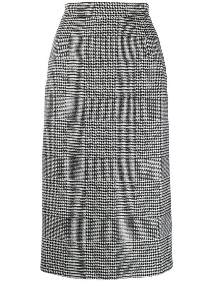 Ermanno Scervino Checked Skirt - Black